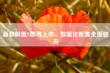 新款极氪X即将上市，智能化配置全面提升