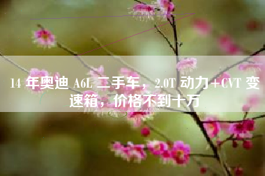 14 年奥迪 A6L 二手车，2.0T 动力+CVT 变速箱，价格不到十万