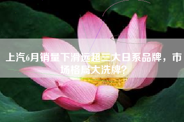 上汽6月销量下滑远超三大日系品牌，市场格局大洗牌？