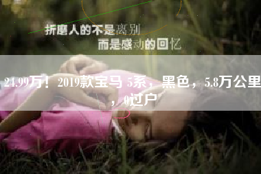 24.99万！2019款宝马 5系，黑色，5.8万公里，0过户