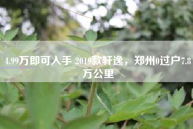 4.99万即可入手 2019款轩逸，郑州0过户7.8万公里