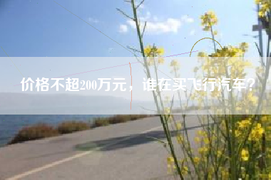 价格不超200万元，谁在买飞行汽车？
