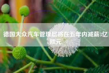 德国大众汽车管理层将在五年内减薪3亿欧元
